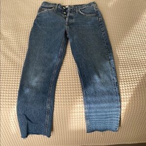Classic Blue Button-Fly Jeans